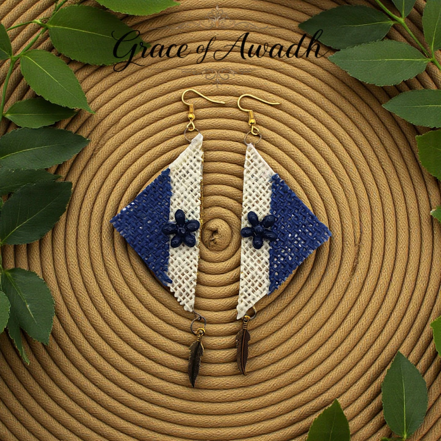 Neel-e-Noor | Blue & Ivory Handcrafted Necklace Set with Earrings – Boho Heritage Luxe Description: