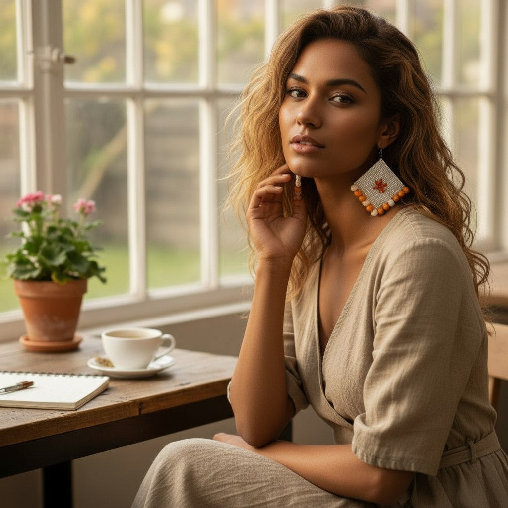 Phool-e-Nazakat | Floral Fabric Charm Earrings – Heritage Boho Edit