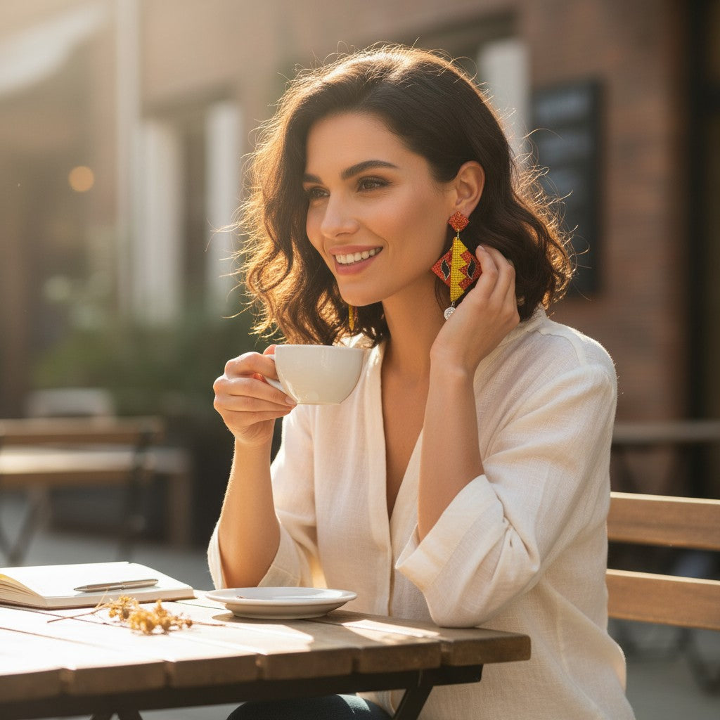 Surajmukhi-e-Jashn | Yellow & Orange Handcrafted Necklace Set with Earrings – Festive Coin Charm
