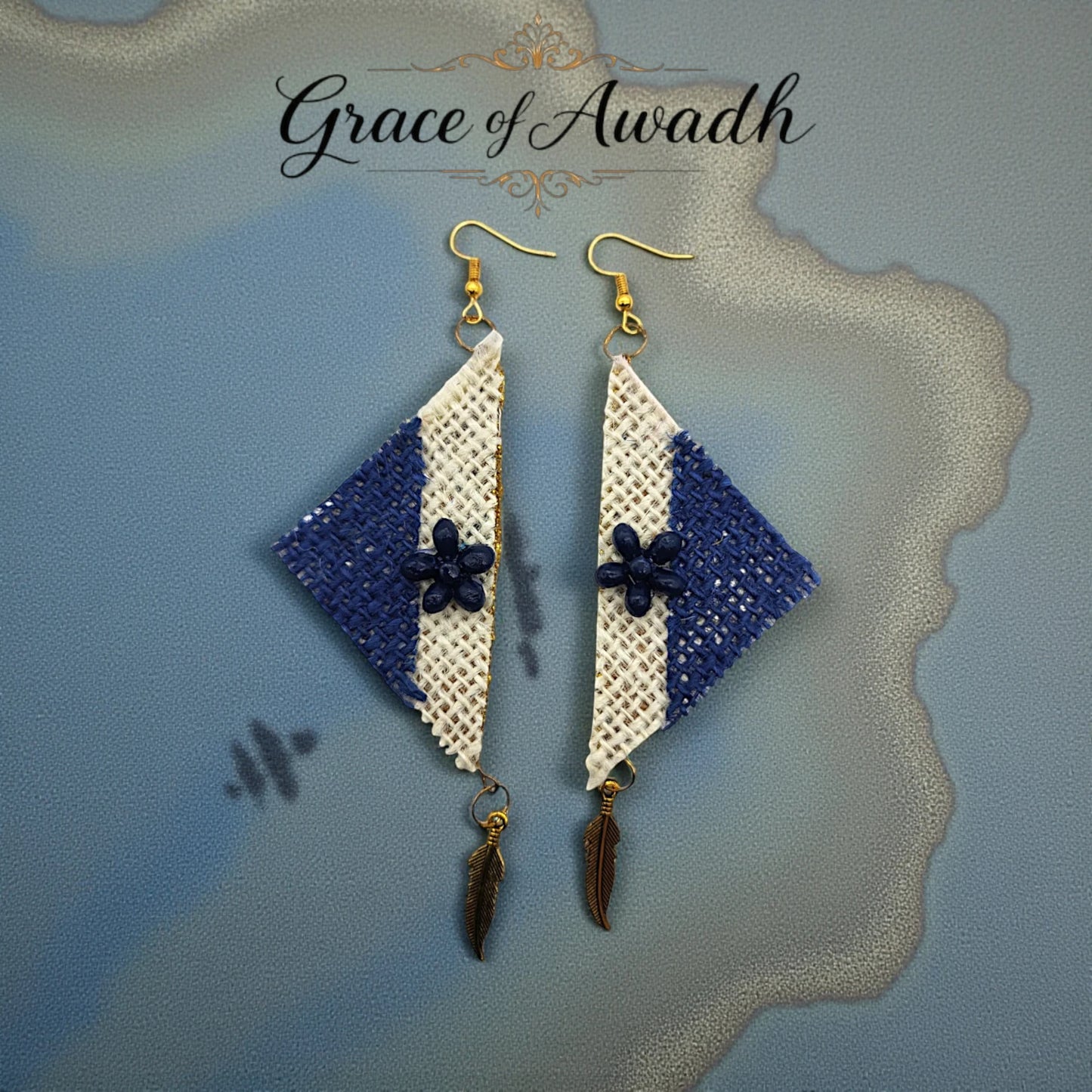 Neel-e-Noor | Blue & Ivory Handcrafted Necklace Set with Earrings – Boho Heritage Luxe  Description: