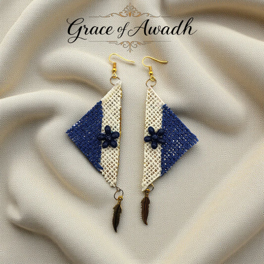 Neel-e-Noor | Blue & Ivory Handcrafted Necklace Set with Earrings – Boho Heritage Luxe  Description: