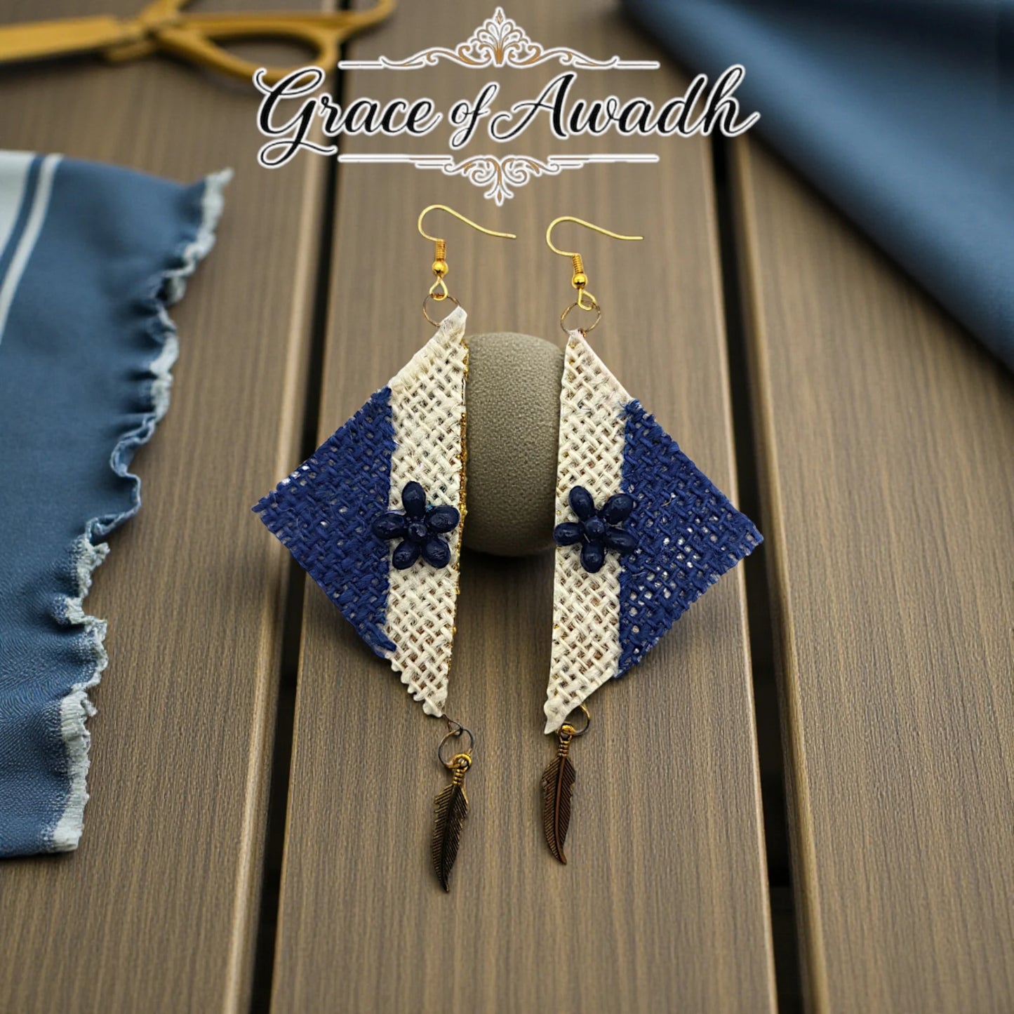 Neel-e-Noor | Blue & Ivory Handcrafted Necklace Set with Earrings – Boho Heritage Luxe  Description: