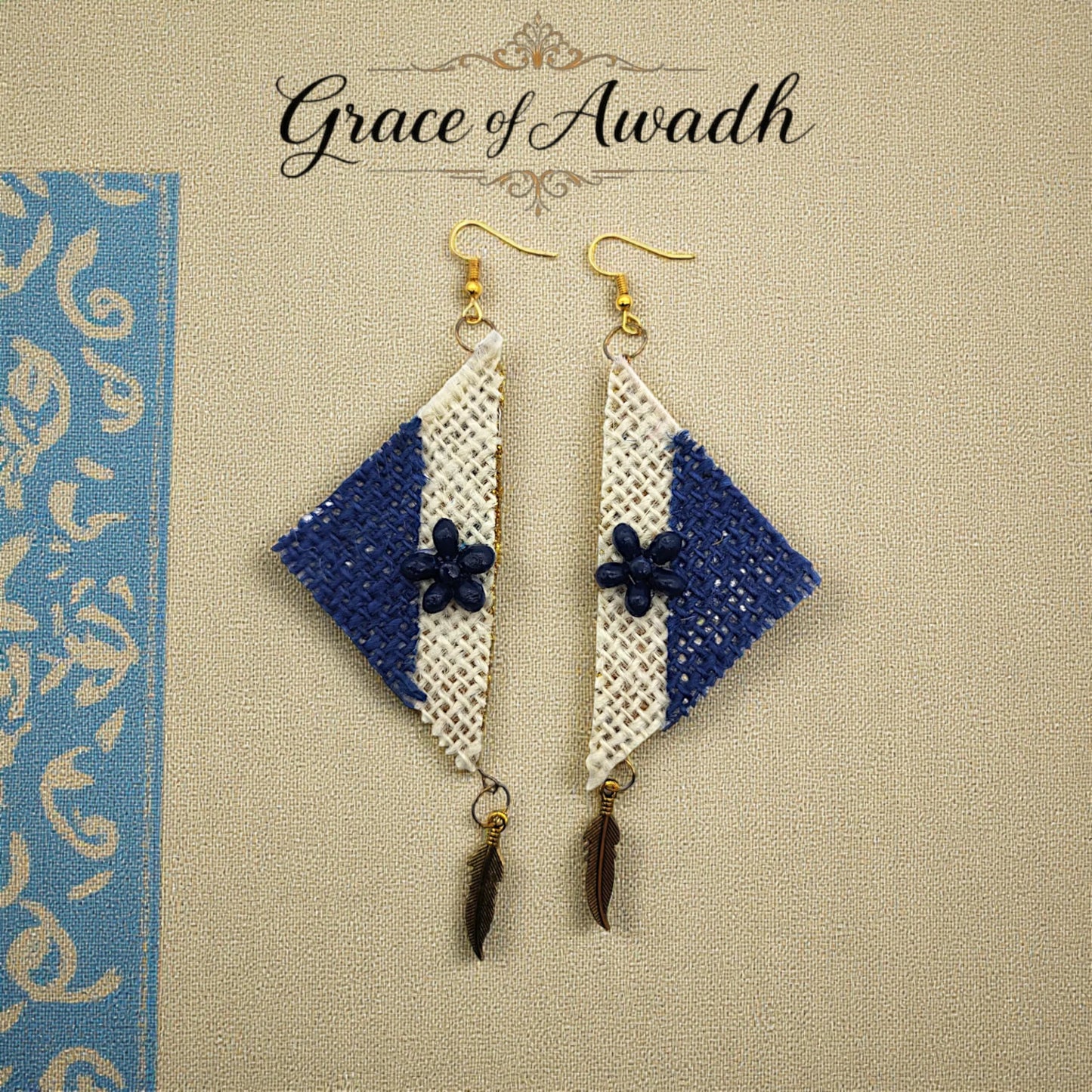 Neel-e-Noor | Blue & Ivory Handcrafted Necklace Set with Earrings – Boho Heritage Luxe  Description: