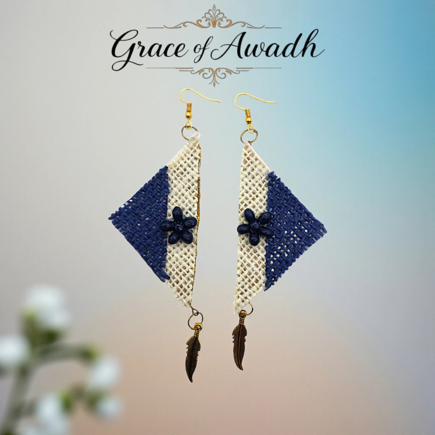 Neel-e-Noor | Blue & Ivory Handcrafted Necklace Set with Earrings – Boho Heritage Luxe  Description: