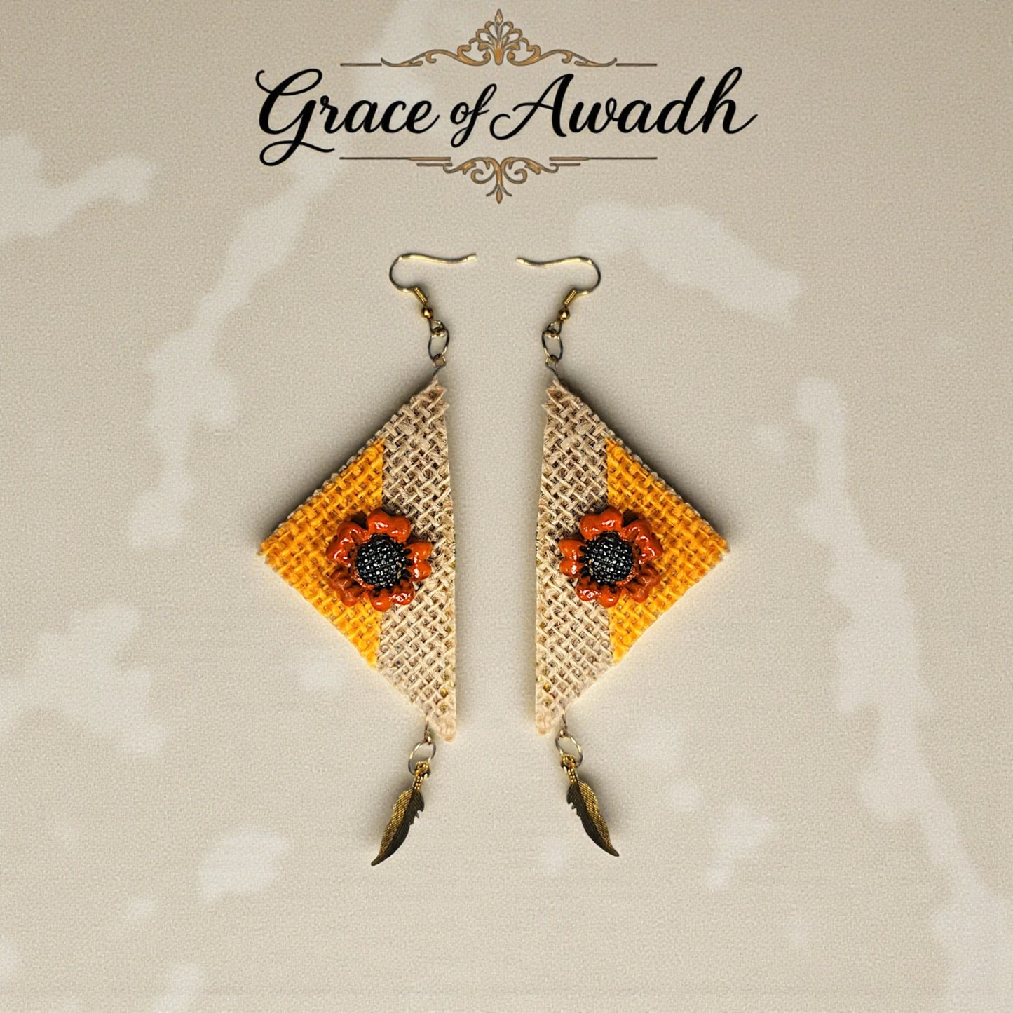 Suraj-e-Nazakat | Orange & Yellow Handcrafted Necklace Set with Earrings – Festive Heritage