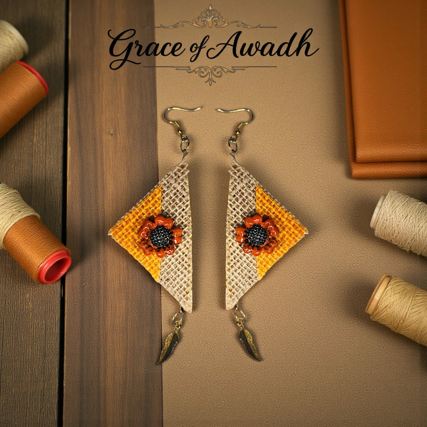 Suraj-e-Nazakat | Orange & Yellow Handcrafted Necklace Set with Earrings – Festive Heritage