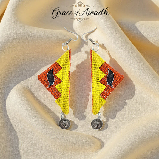 Surajmukhi-e-Jashn | Yellow & Orange Handcrafted Necklace Set with Earrings – Festive Coin Charm