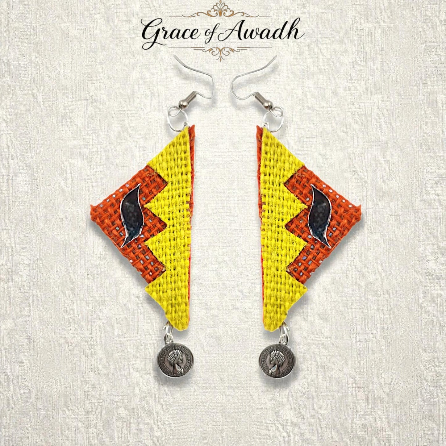 Surajmukhi-e-Jashn | Yellow & Orange Handcrafted Necklace Set with Earrings – Festive Coin Charm