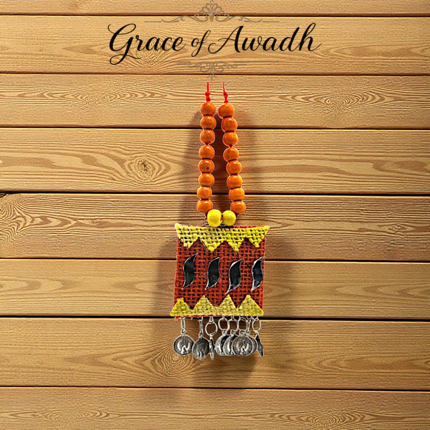 Surajmukhi-e-Jashn | Yellow & Orange Handcrafted Necklace Set with Earrings – Festive Coin Charm