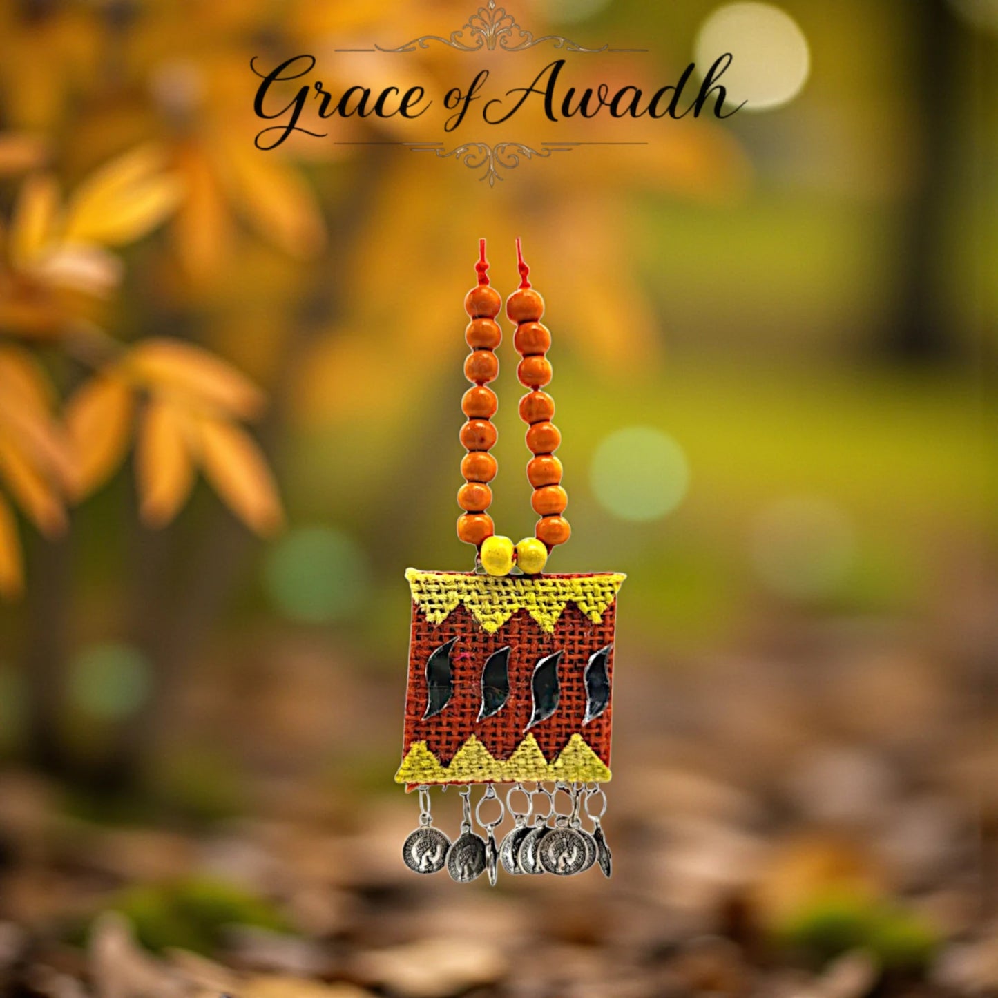 Surajmukhi-e-Jashn | Yellow & Orange Handcrafted Necklace Set with Earrings – Festive Coin Charm