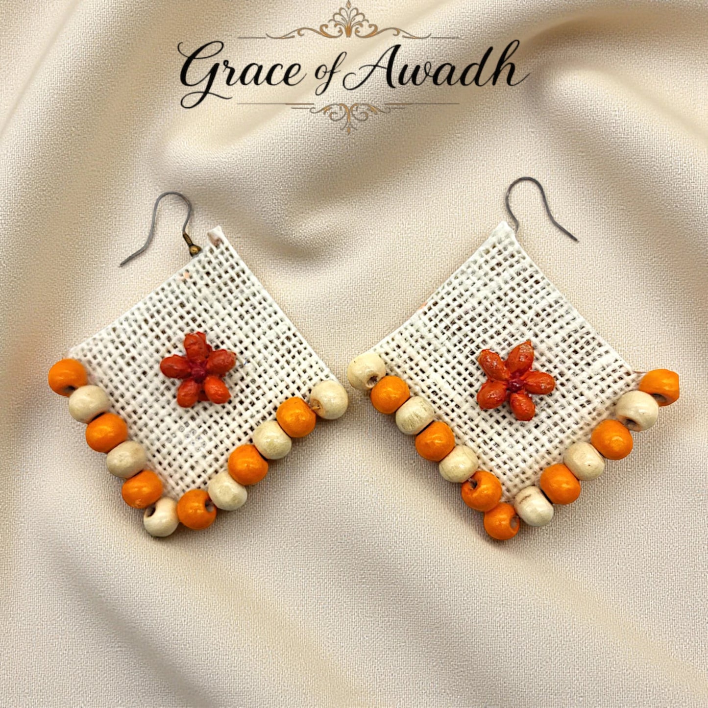 Phool-e-Nazakat | Floral Fabric Charm Earrings – Heritage Boho Edit