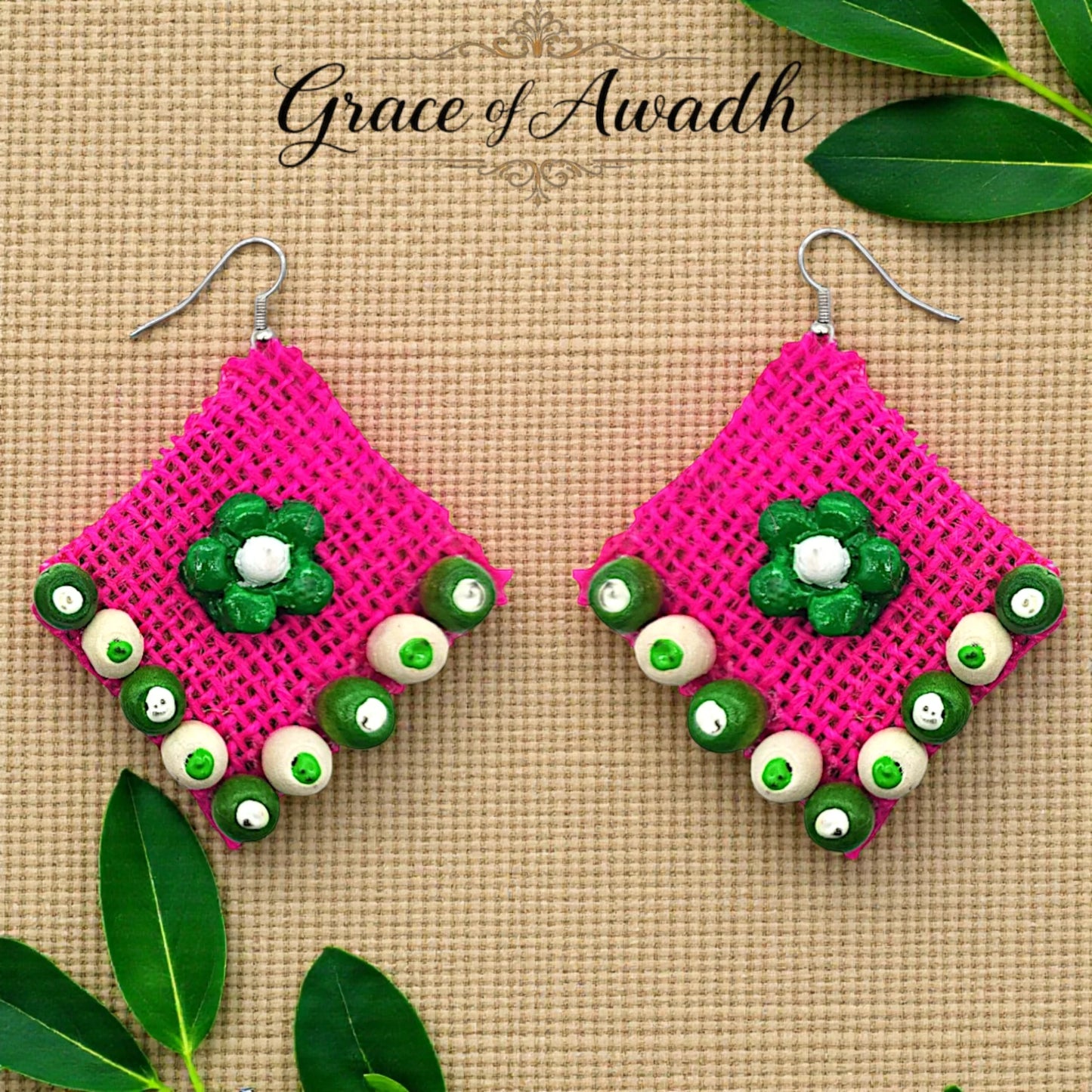 Phool-e-Nazakat | Floral Fabric Charm Earrings – Heritage Boho Edit