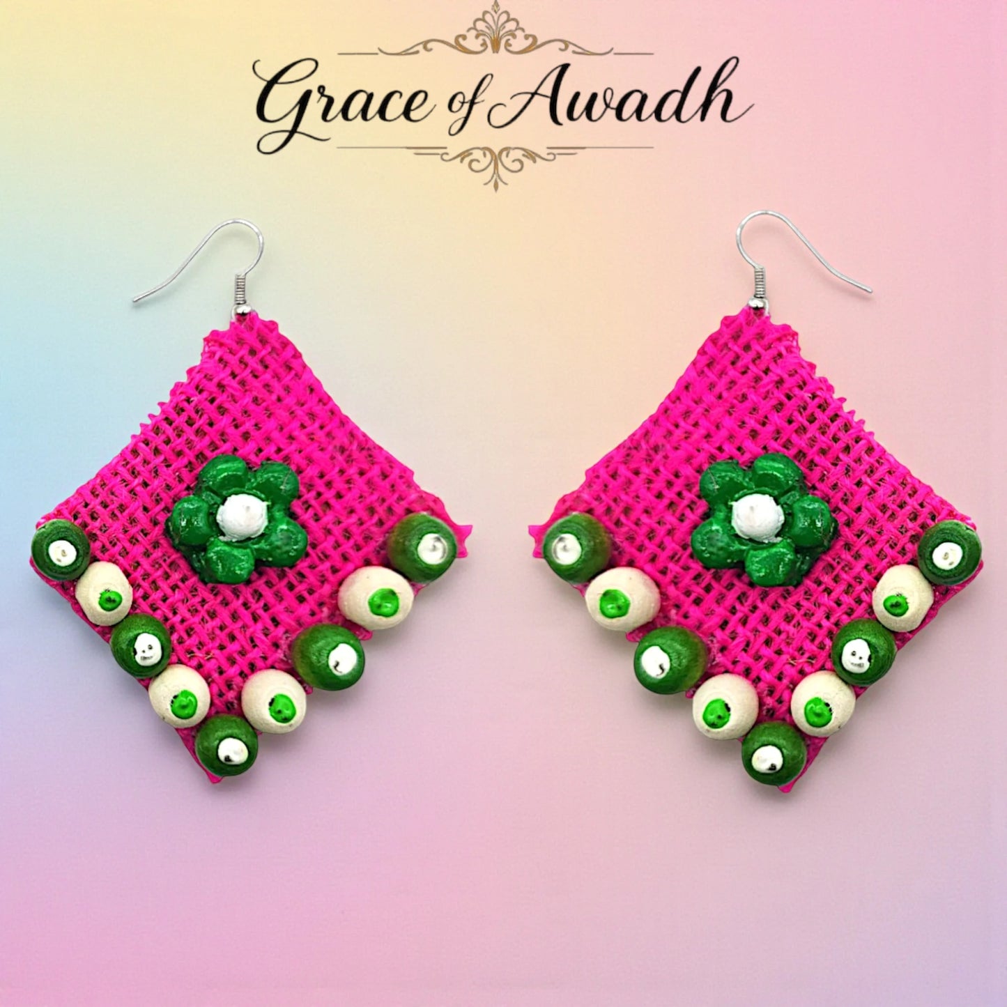 Phool-e-Nazakat | Floral Fabric Charm Earrings – Heritage Boho Edit