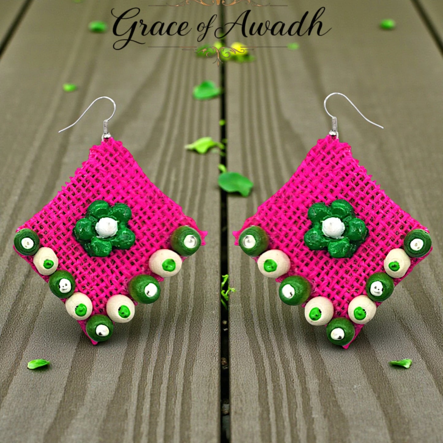 Phool-e-Nazakat | Floral Fabric Charm Earrings – Heritage Boho Edit