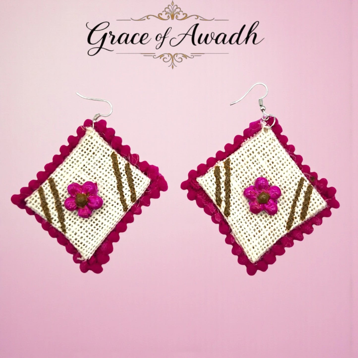 Phool-e-Nazakat | Floral Fabric Charm Earrings – Heritage Boho Edit