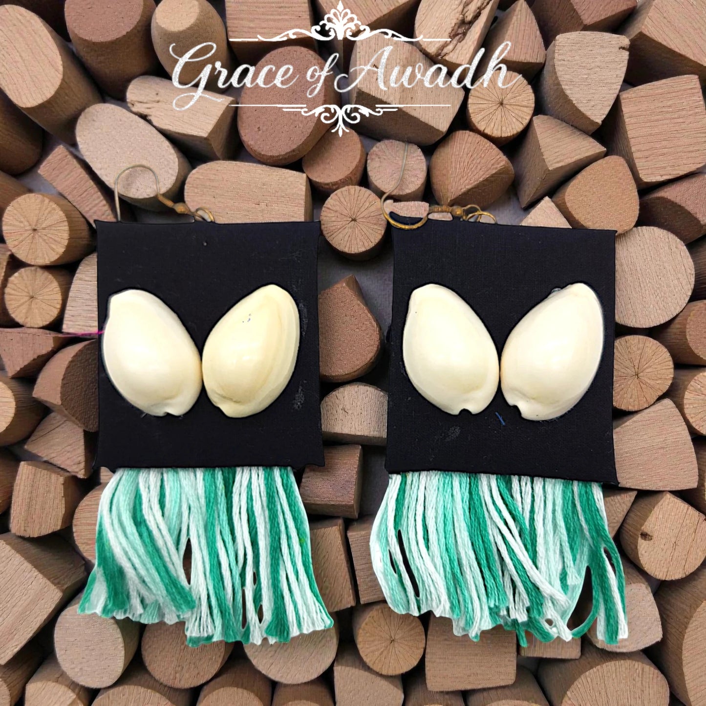 Gehna-e-Samundar | Cowrie Shell Fabric Tassel Earrings – Heritage Coastal Luxe