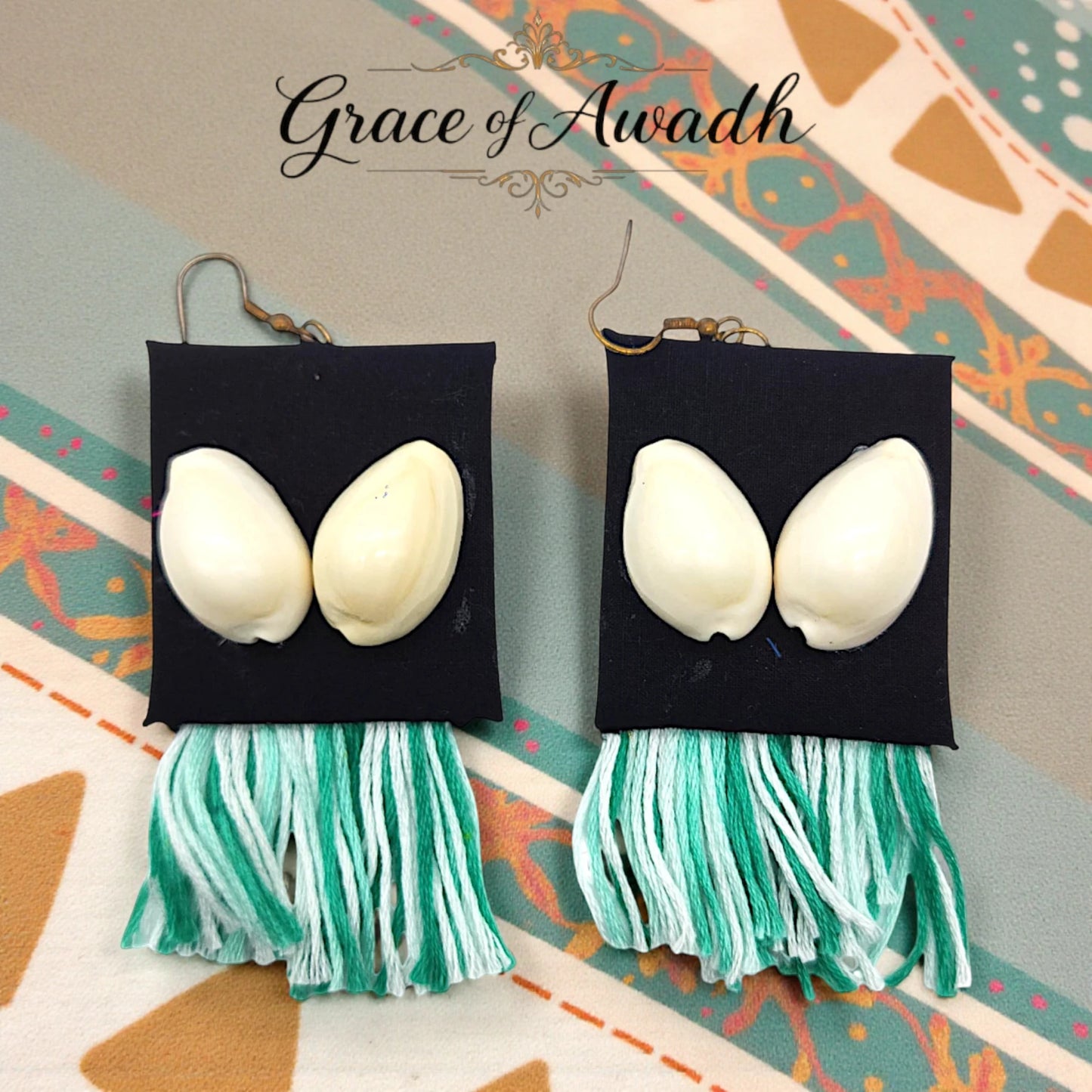 Gehna-e-Samundar | Cowrie Shell Fabric Tassel Earrings – Heritage Coastal Luxe