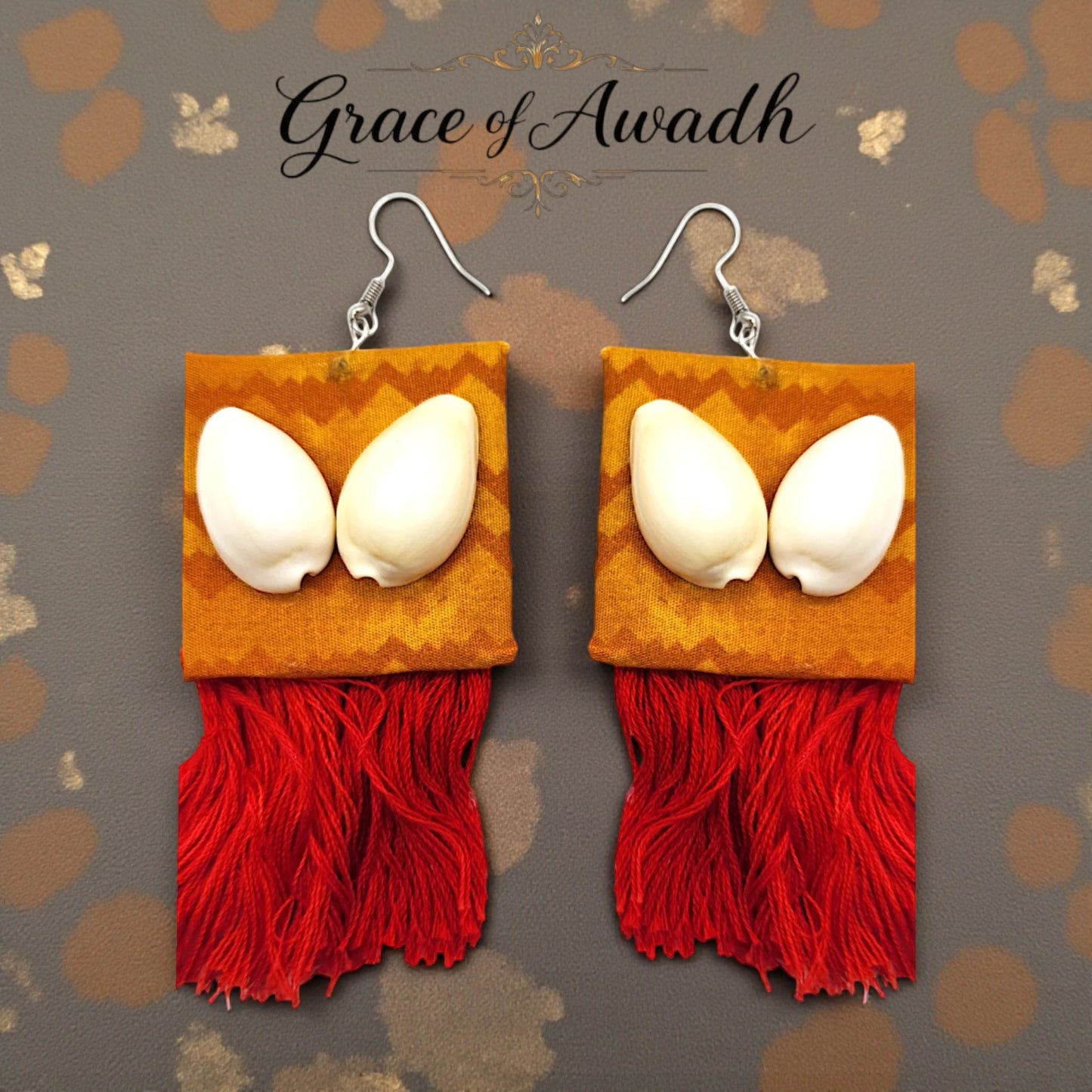 Gehna-e-Samundar | Cowrie Shell Fabric Tassel Earrings – Heritage Coastal Luxe