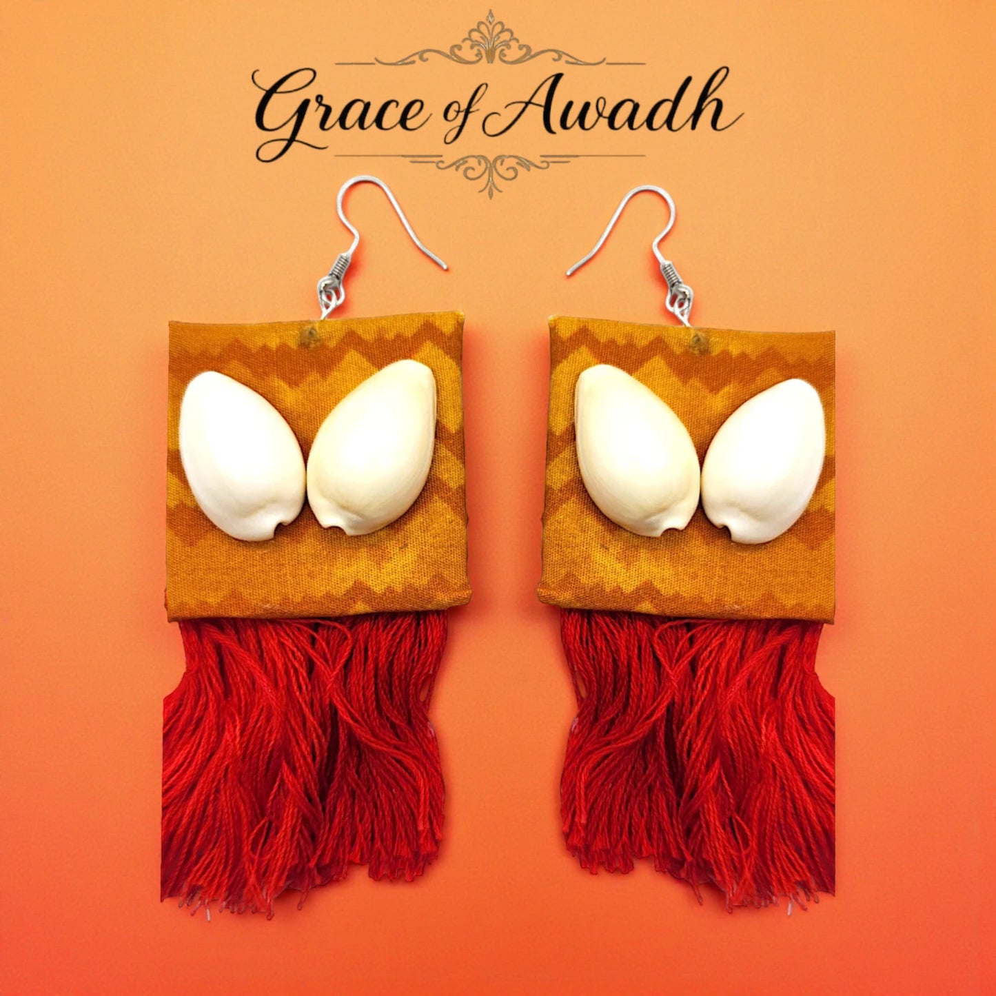 Gehna-e-Samundar | Cowrie Shell Fabric Tassel Earrings – Heritage Coastal Luxe