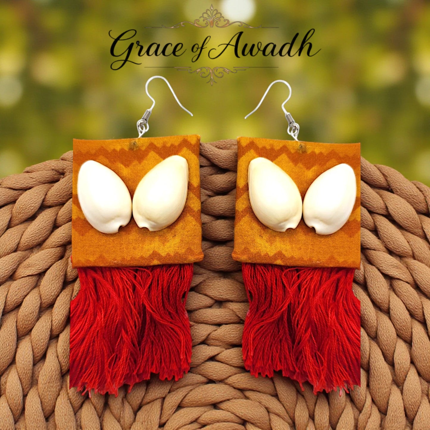 Gehna-e-Samundar | Cowrie Shell Fabric Tassel Earrings – Heritage Coastal Luxe